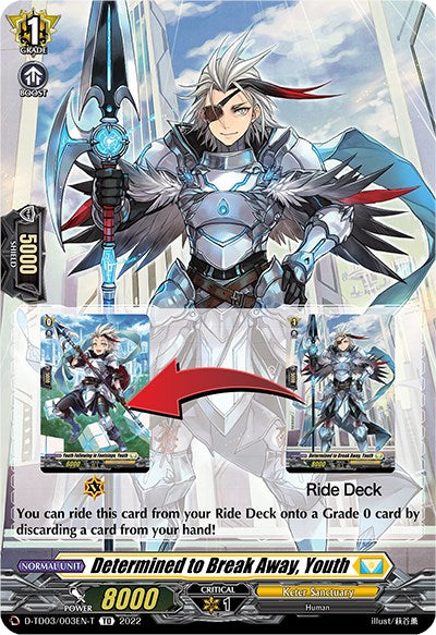 Determined to Break Away, Youth (Tutorial Card) (D-TD03/003EN-T) [Raika Koshiba -Skyfall Executors-]