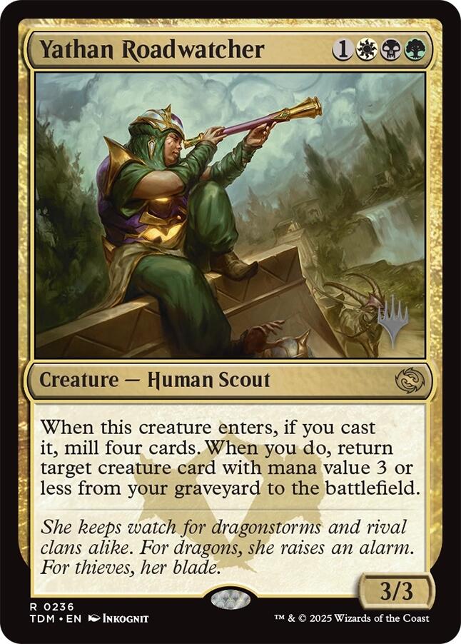 Yathan Roadwatcher (Promo Pack) [Tarkir: Dragonstorm Promos]