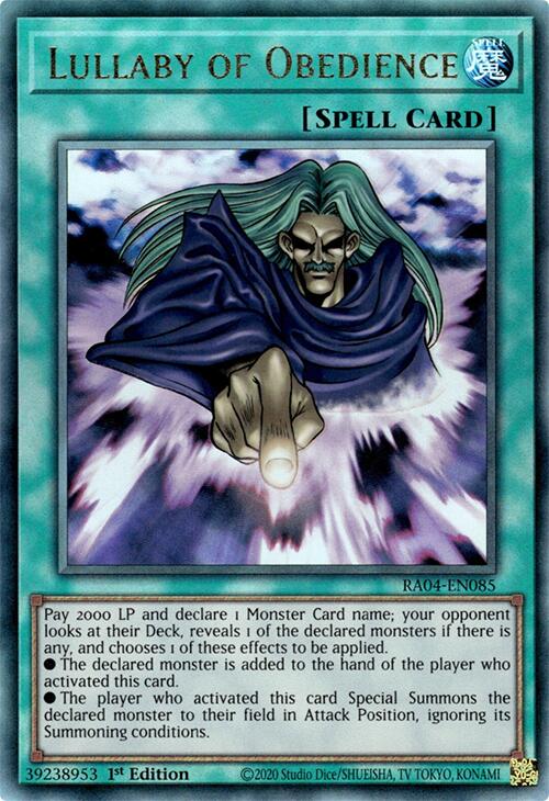 Lullaby of Obedience [RA04-EN085] Prismatic Ultimate Rare