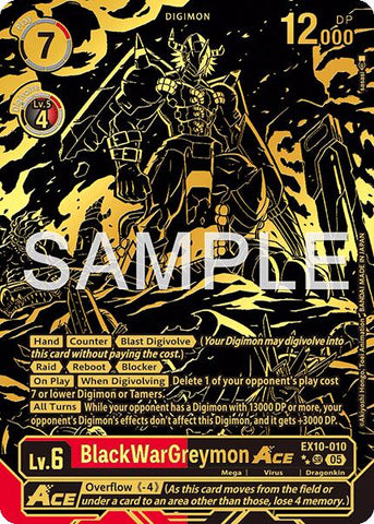 BlackWarGreymon ACE [EX10-010] (Rare Pull) [Sinister Order]