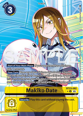 Makiko Date [BT23-082] (Alternate Art) [Hackers' Slumber]