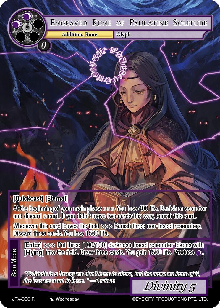 Engraved Rune of Paulatine Solitude (JRV-050 R) [Journey to Ravidra]