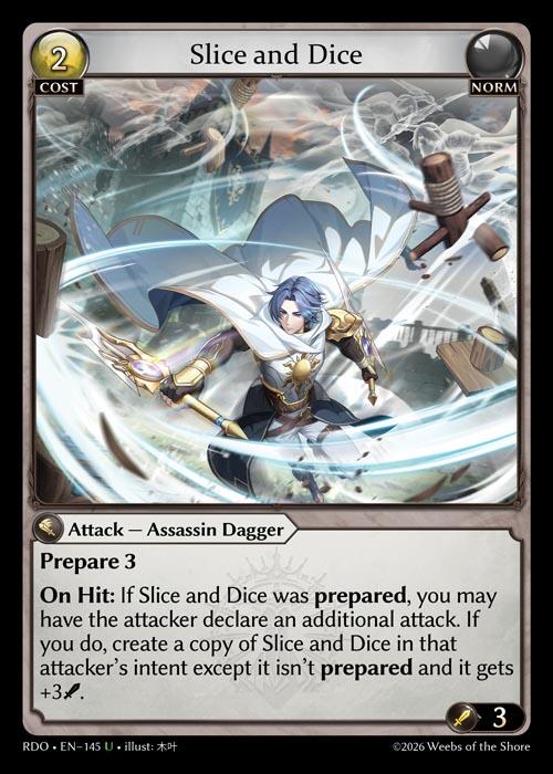 Slice and Dice (Curio Foil) (145) [Radiant Origins]