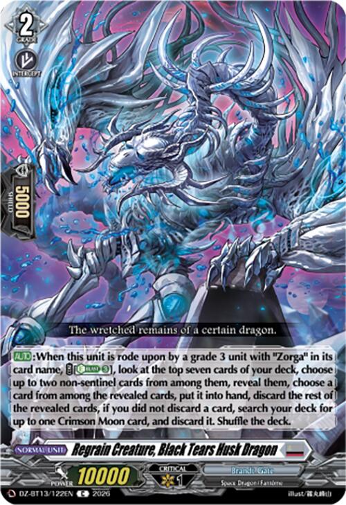 Regrain Creature, Black Tears Husk Dragon (DZ-BT13/122EN) [Parallactic Clash]