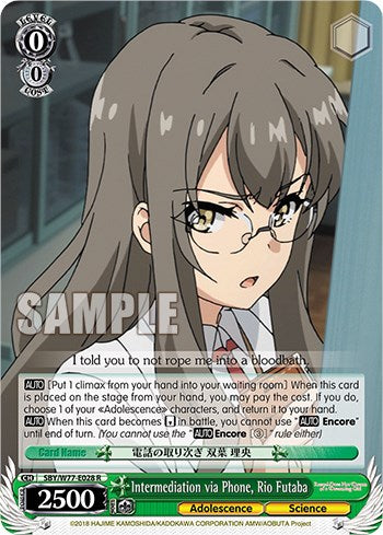 Intermediation via Phone, Rio Futaba [Rascal Does Not Dream of a Dreaming Girl]