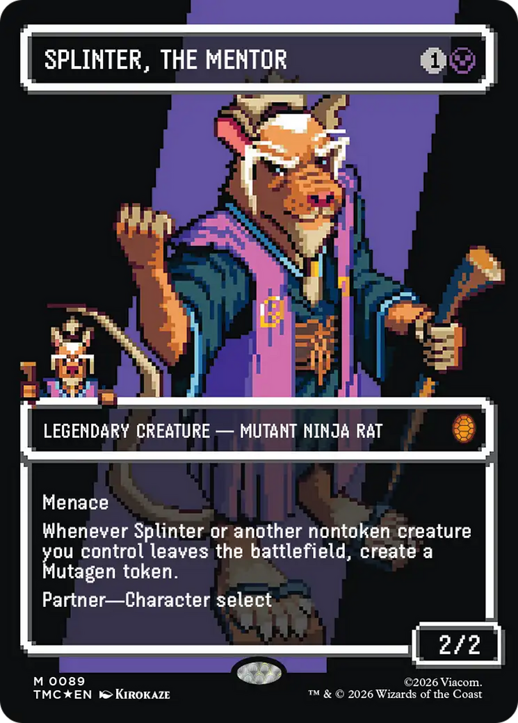 Splinter, the Mentor (0089) (Borderless) (Surge Foil) [Teenage Mutant Ninja Turtles Commander]