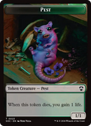 Saproling // Pest (0023) Double-Sided Token [Secrets of Strixhaven Commander Tokens]