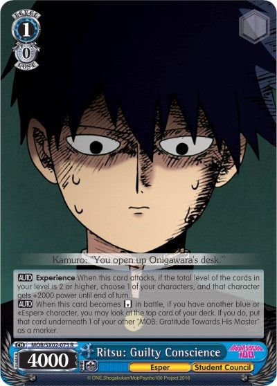 Ritsu: Guilty Conscience (MOB/SX02-075 R) [Mob Psycho 100]