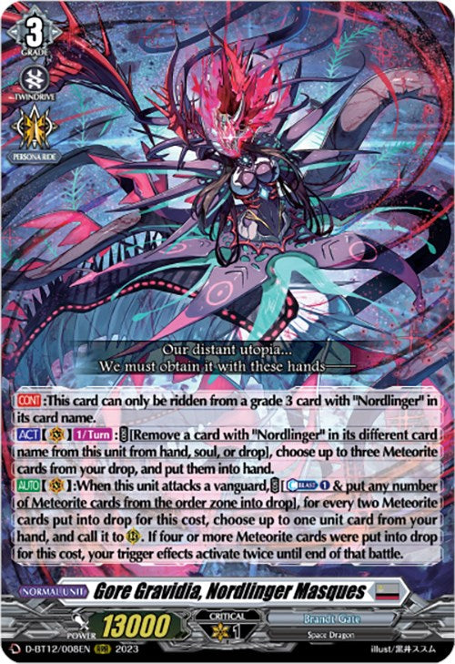 Gore Gravidia, Nordlinger Masques (D-BT12/008EN) [Evenfall Onslaught]