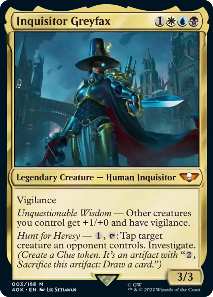 Inquisitor Greyfax (Display Commander) (Etched Foil) [Warhammer 40,000]