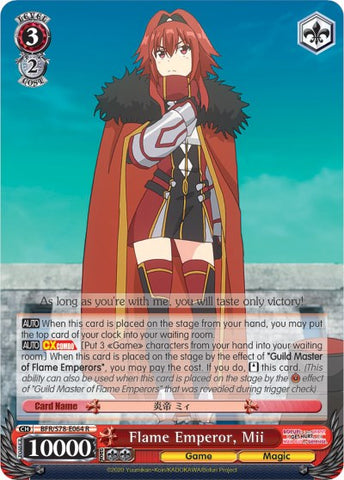 Flame Emperor, Mii (BFR/S78-E064 R) [BOFURI: I Don't Want to Get Hurt, so I'll Max Out My Defense]